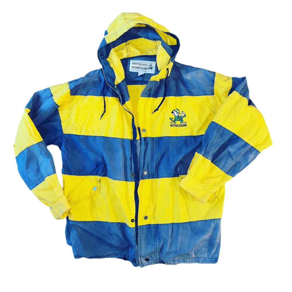 1980s - 1990s Notre Dame Windbreaker Rain Jacket XL